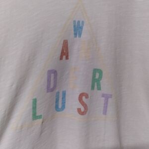 RETRO brand wander lust t-Shirt white graphic print cotton made in USA Size M